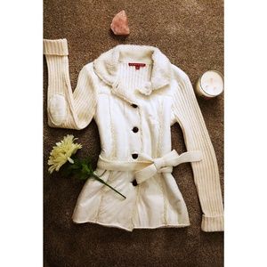 White Foux Leather Button Up Coat!